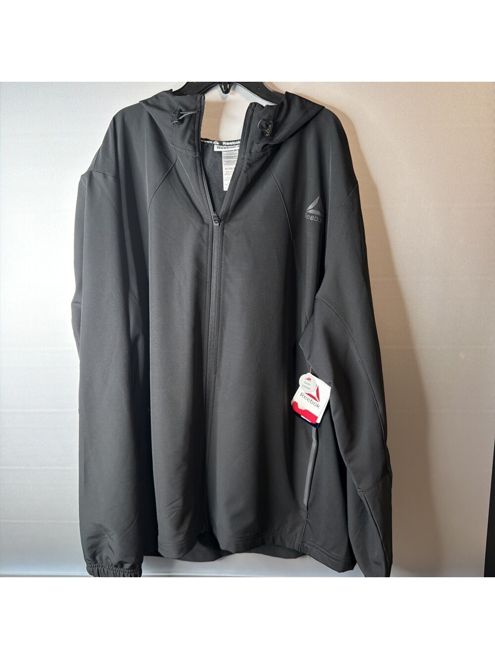 Reebok Hybrid Full Zip Mens Jacket Black NEW Sz XL Reflective Dry
